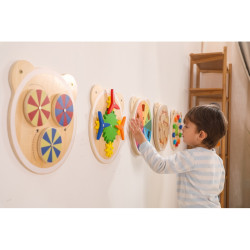 Drewniana tablica wirujące punkty, kolory, Certyfikat FSC Montessori