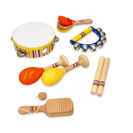 Tęczowy zestaw muzyczny dla dzieci - 7 instrumentów Tęczowy zestaw muzyczny dla dzieci - 7 instrumentów