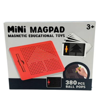 Mini MagPad tablica magnetyczna, kulki magnetyczne z dodatkowymi wzorami na kartach