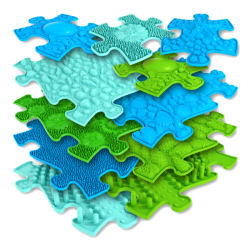 Mata sensoryczna, puzzle 11 elementów basic set blue, green, Muffik ścieżka