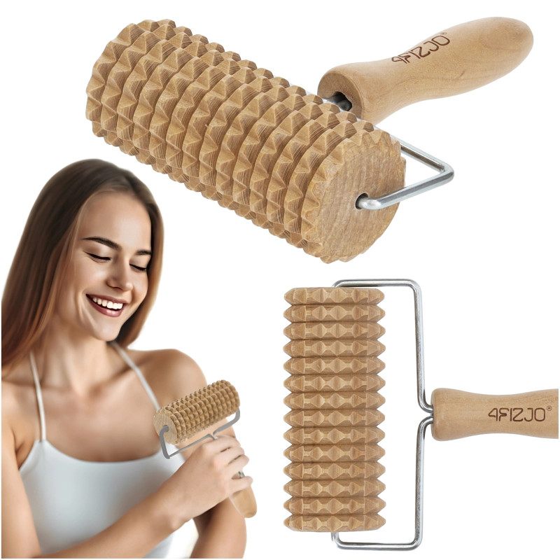Drewniany masażer – Wałek do masażu ciała 17 cm