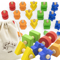 Nakrętki i Śrubki VIGA - Drewniana Zabawka Zręcznościowa dla Dzieci