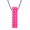 BRICK STICK - Gryzak, Naszyjnik w kształcie Klocka LEGO-różowy-miękki