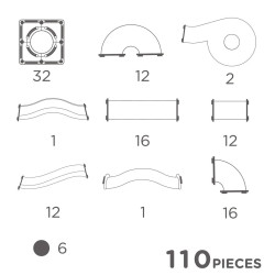 Cleverclixx - Magnetyczny Kulodrom Pastelowy Clever Pack - 110 Elementów