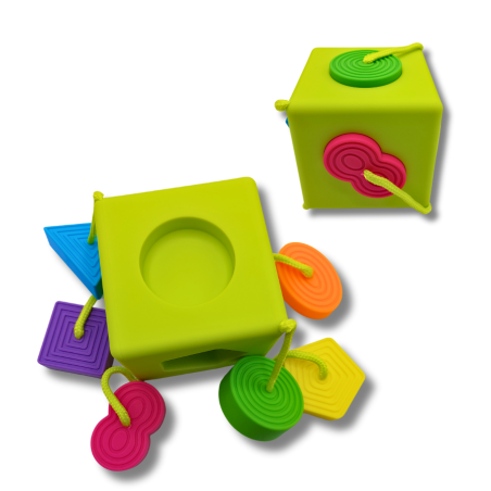 Sorter Kształtów OombeeCube - Kostka Sensoryczna z Silikonowymi Kształtami dla Dzieci Sorter Kształtów OombeeCube - Kostka Sensoryczna z Silikonowymi Kształtami dla Dzieci