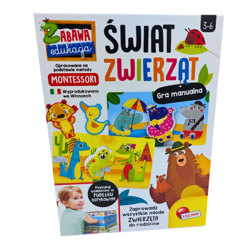 Montessori Świat Zwierząt – Edukacyjna Gra Dotykowa dla Dzieci | Integracja Sensoryczna