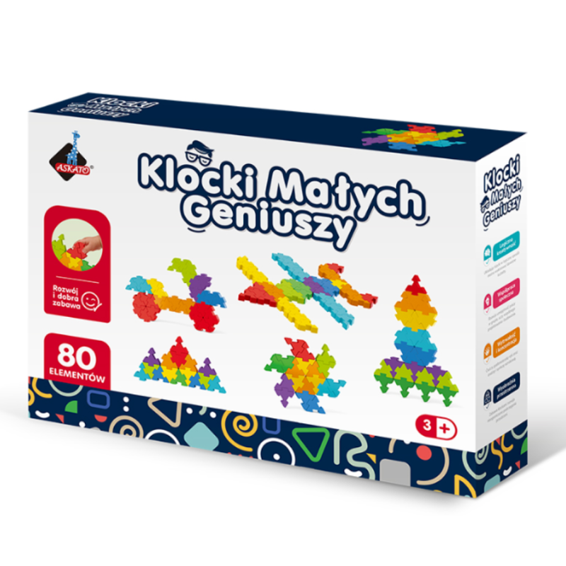 Klocki Małych Geniuszy PUZZLE - 80 elementów | Kreatywność i rozwój dziecka