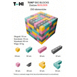 Magnetyczne klocki piankowe TUKI® BUILDER 150 – Kreatywna zabawa