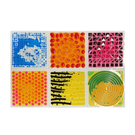 Kolorowe płytki sensoryczne z cieczą – terapia i zabawa SI