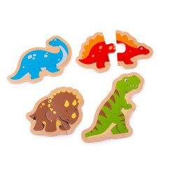 Dwuelementowe Puzzle Dinozaury – Nauka i Zabawa | 12M+
