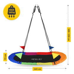 Huśtawka ogrodowa Bocianie Gniazdo XL 165 cm dla dzieci - Bezpieczna zabawa