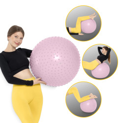 Piłka rehabilitacyjna sensoryczna 65 cm z wypustkami – masaż, rehabilitacja