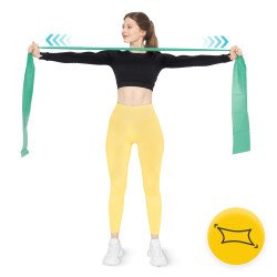 Taśma rehabilitacyjna FLAT BAND zielona 5-8 kg na metry