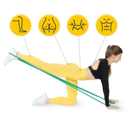Taśma rehabilitacyjna FLAT BAND zielona 5-8 kg na metry