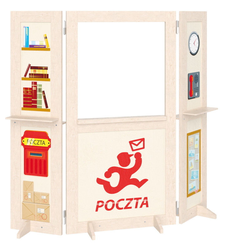 Kącik zabaw Poczta – teatrzyk z drewna do odgrywania ról