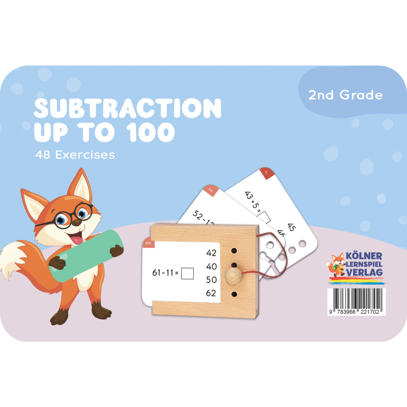 Odejmowanie do 100 – Karty edukacyjne bez ekranu