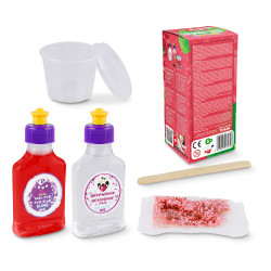 Zestaw Slime Truskawka DIY – zapachowy, sensoryczny, brokatowy