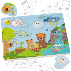 Puzzle dźwiękowe VIGA – edukacja i rozwój dziecka 18+