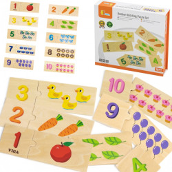 Drewniane Puzzle Dopasuj Liczby – Nauka i Zabawa Montessori