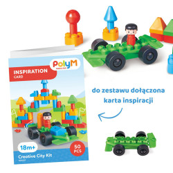 Klocki konstrukcyjne Miasto 50 el. – kreatywna zabawa 18m+