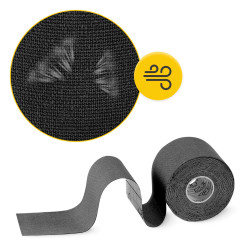 Taśma kinezjologiczna czarna 5 cm x 5 m – do tapingu