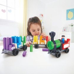 Tęczowy pociąg do liczenia – klocki edukacyjne 2+