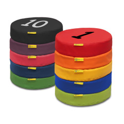 Kolorowe poduszki edukacyjne 1-10 EKOSKÓRA 6 cm - zestaw