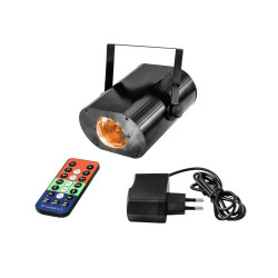 Lampa LED RGB z efektem wody i pilotem IR - 5W