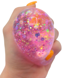 Gniotek świnka antystresowa różowa żelowa 10 cm