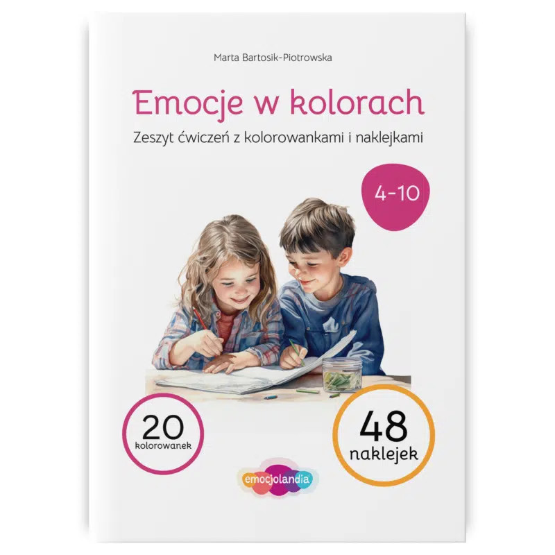Zeszyt ćwiczeń z kolorowankami i naklejkami dla dzieci - Emocje w Kolorach