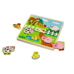 Puzzle dźwiękowe zwierzęta z farmy - nauka przez zabawę