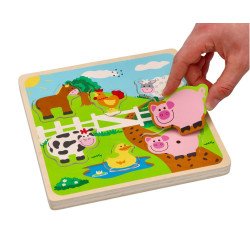 Puzzle dźwiękowe zwierzęta z farmy - nauka przez zabawę
