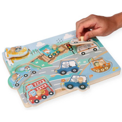 Puzzle dźwiękowe Pojazdy - nauka i zabawa dla najmłodszych