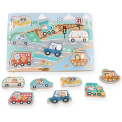 Puzzle dźwiękowe Pojazdy - nauka i zabawa dla najmłodszych
