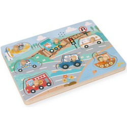 Puzzle dźwiękowe Pojazdy - nauka i zabawa dla najmłodszych