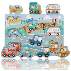 Puzzle dźwiękowe Pojazdy - nauka i zabawa dla najmłodszych
