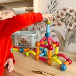 Magnetyczne klocki edukacyjne 52 el. WOOPIE – kreatywna nauka