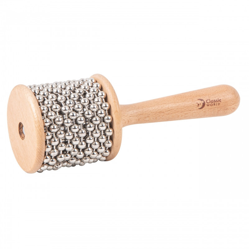 Kabasa z koralikami Classic World - Drewniany instrument muzyczny dla dzieci