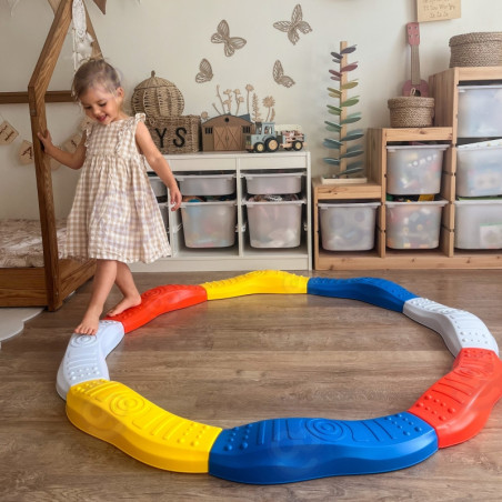 Równoważnia Modułowa Tor Sensoryczny Okrąg - Ćwicz Równowagę i Koordynację