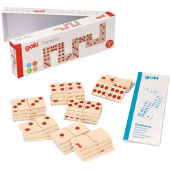 Drewniane domino biedronki 28 elementów gra edukacyjna
