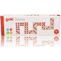 Drewniane domino biedronki 28 elementów gra edukacyjna