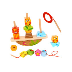 Drewniana zabawka edukacyjna do równowagi i SI dla dzieci