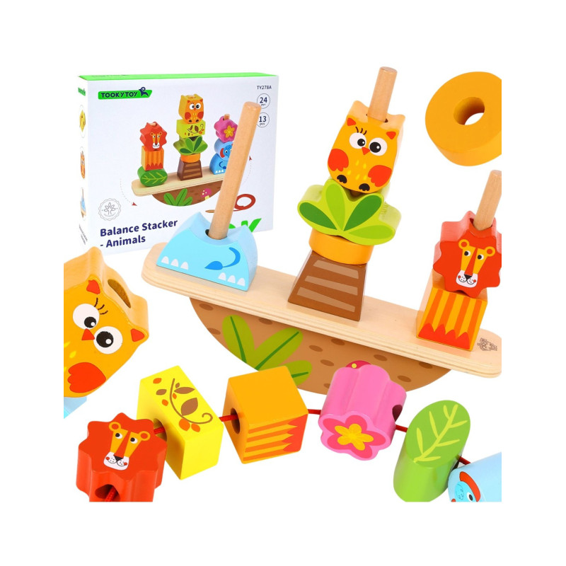 Drewniana zabawka edukacyjna do równowagi i SI dla dzieci