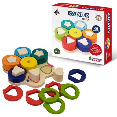 Pomysłowy Skrzat Kwiatek Sorter | Drewniana zabawka