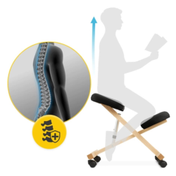 Klękosiad PURE czarny ergonomiczne krzesło do biurka