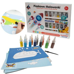 Piaskowa malowanka „Pojazdy” 16 obrazków | Si-iS
