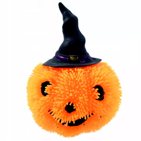 Gniotek Dynia w Kapeluszu Puffer Ball ze Światłem Halloween | Si-iS