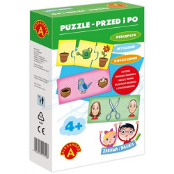 Puzzle edukacyjne PRZED I PO/ układanka logiczna/ trzyelementowa układanka-puzzle