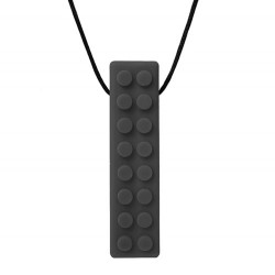 BRICK STICK - Gryzak, Naszyjnik w kształcie Klocka LEGO-rczarny-miękki