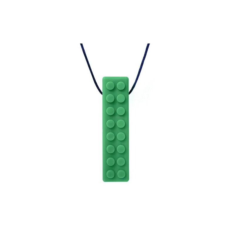 Gryzak / naszyjnik - Brick Stick Lego (zielony twardy)